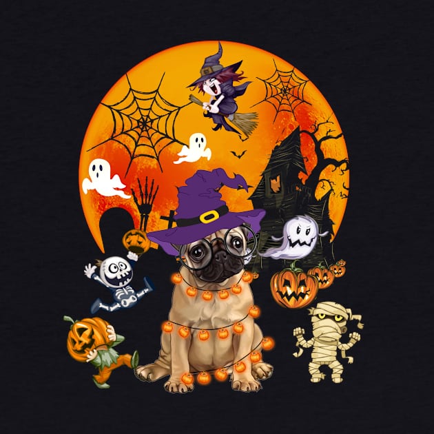 Pug Witch Funny Dog Halloween by Margaretsantana